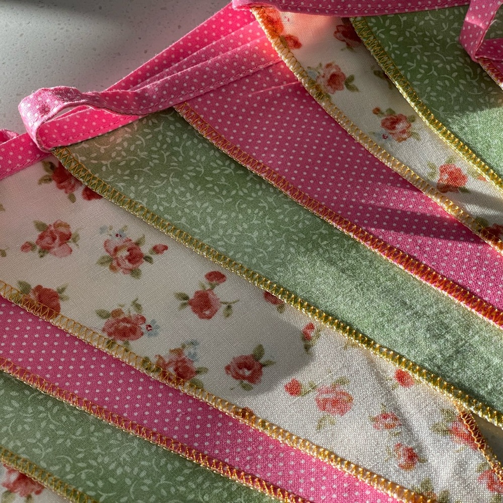 Handmade Spring bunting.